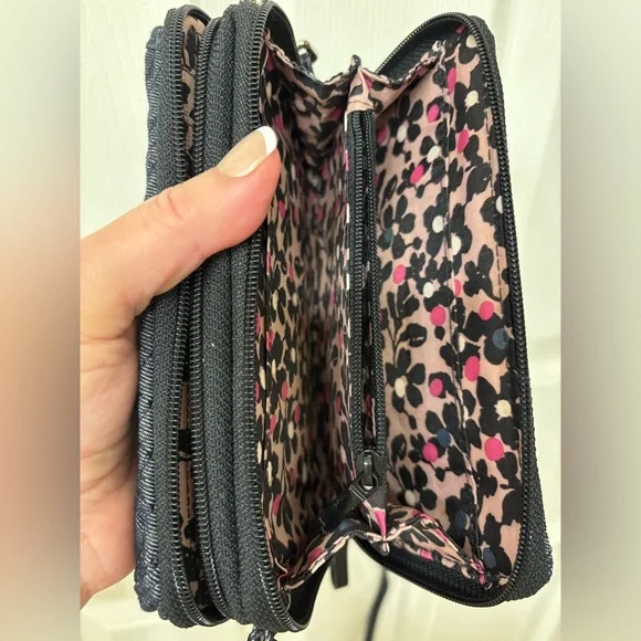 Vera Bradley 3-way dark denim wallet - NWOT - Picture 7 of 8